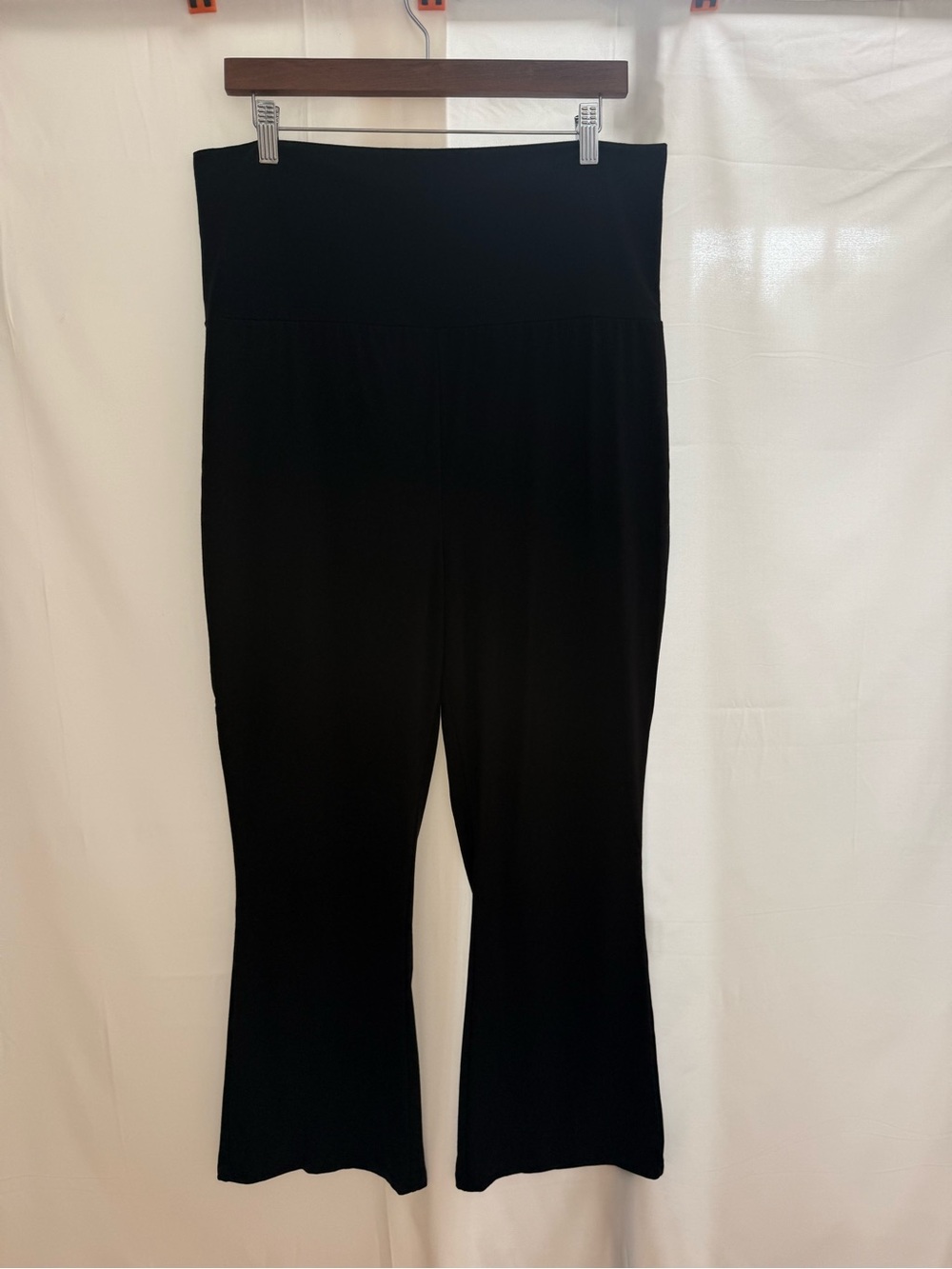 Hatch Black High-Rise Cropped Flare Pants